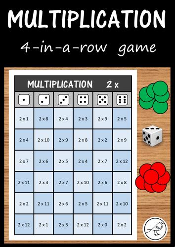 Multiplication 4 In A Row Game Printable